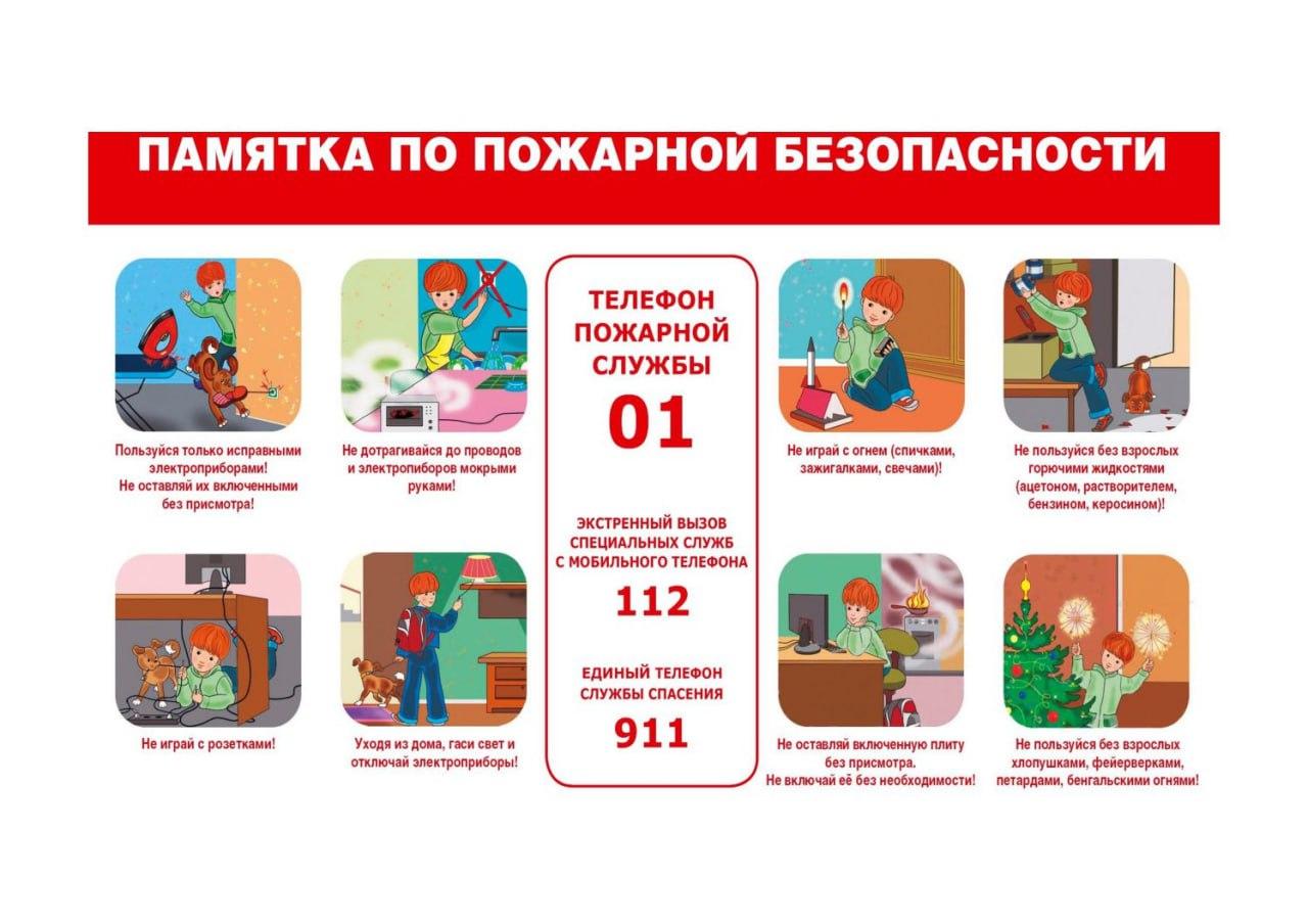Памятка по пожарной безопасности.